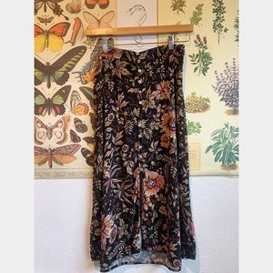 Free People Floral Button Down Midi Skirt